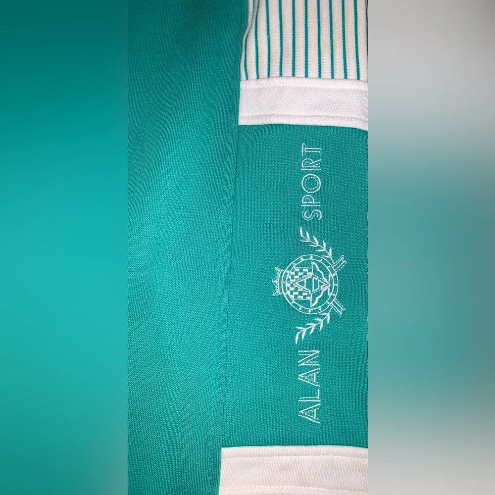Vintage Alan Sport‎ Track Pants Made in Korea – Teal Green 80s 90s Joggers M